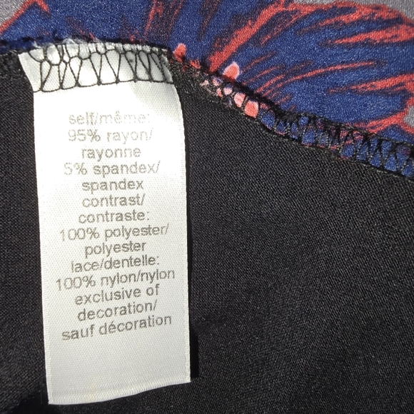 Maurices Purple and black Floral Tank Top with lace detail - Picture 4 of 4